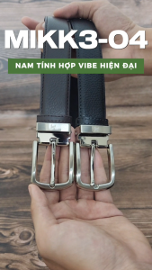 Bản 2.8cm Thắt lưng da bò Ý nhập khẩu MIKK3-04 khoá hợp kim trắng bạc sang trọng chất da Ý mềm mại Anh Tho Leather