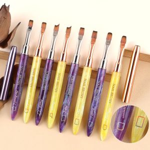 1PC แปรงเจลรูปไข่และแบน UV เจลเล็บแปรง Professional ออกแบบแปรง Salon Home DIY เล็บ