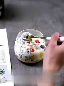 SUPERMARKET IMPORT EKSPORT Gelas Good Morning Cangkir Kopi Glass Coffee Mug Good Morning Kapasitas 450ml Gelas Kopi Gelas Aesthetic Gelas Kaca Gelas Minum