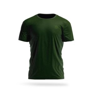 Kaos Basic Polos Hijau Army Sage Green Monogram Motif Logo T-shirt