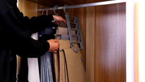 5 Layer Foldable Clothes Hanger Organizer Trouser Rack Wardrobe Storage Hanging Rack