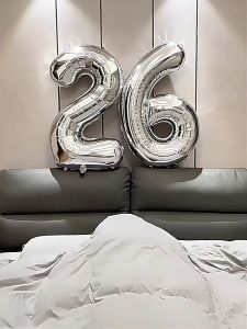 Bóng Số Tuổi Màu Bạc Size 32 Inch Cỡ Lớn 70cm Trang Trí Sinh Nhật Thôi Nôi Phong Cách Hàn Quốc