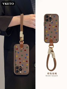 Vketos New 16ProMax Phone Case Colorful Heart Simple Cute 15Pro 14Pro Soap Shell 14 Frosted 13 Skin-friendly Full Cover Drop Protection Max Soft Protective Case