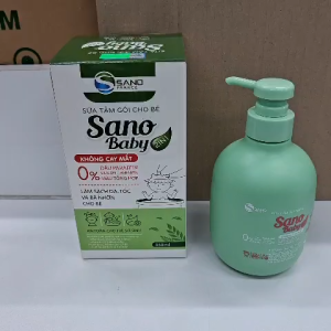Sữa tắm gội cho bé Sano Baby hộp 01 chai 350ml dùng an toàn cho trẻ sơ sinh