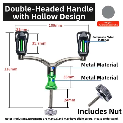 TEBEN | Universal Double Head Handle Metal Spinning Reel