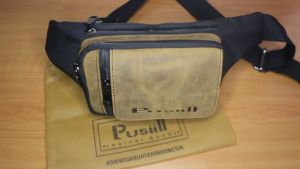 Waistbag Brand Lokal Pusiill/Bahan Cordura Kombinasi Kulit Asli/Tas Selempang Pria&Wanita MODEL V4.0