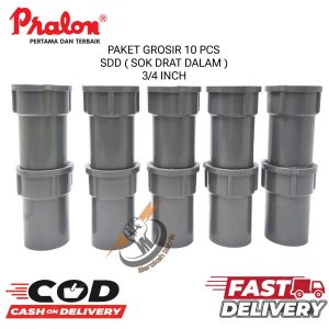 ( 10 PCS ) PRALON SDD SOK DRAT DALAM PVC 3/4 INCH/SDD 3/4" FAUCET SOCKET MEREK PRALON/SOK PVC DRAT.