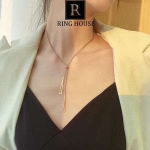 (Titan) N55 Dây Chuyền Choker Nữ Titan Không Đen Thanh Đối Xứng Freeship Ring House