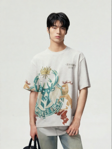 Jack Jones | NBA Collab Short Sleeve Loose Round Neck Letter Embroidery Comfortable Versatile Mens T-shirt