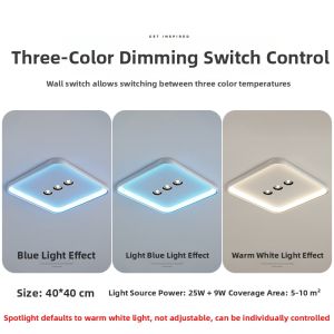 Minimalist Square Ceiling Light For Bedrooms Studies Gaming Rooms