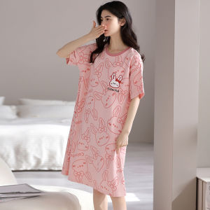MiiOW | ชุดนอนผู้หญิงผ้าฝ้ายแท้แขนสั้นบางฤดูร้อน ชุดนอนผ้าฝ้ายแท้สไตล์หวานๆ สำหรับใส่อยู่บ้าน ชุดนอนผู้หญิง MiiOW Cat 2025 Summer New Arrival
