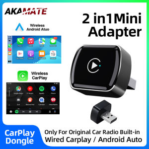 Wireless CarPlay Adapter for Original Car Radio Wired to Wireless CarPlay Android Auto Type-C USB Plug and Play Mini 2in1 Dongle
