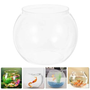 Fish Bowl Plastic Round Fish Bowl Unbreakable Vases Bowls Fish Tank Aquarium Clear Globe Hydroponic Planter Vase