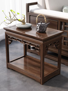 New Chinese Style Side Table Solid Wood Sofa Narrow Gap Corner Table Rectangular Table Side Cabinet Tea Table Bonsai Tea Table