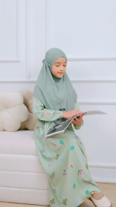 CIARA Gamis Anak Perempuan Motif Lucu Rayon Premium Set Kerudung