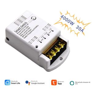 Wifi 30A Tuya สมาร์ทสวิทช์อัจฉริยะอัตโนมัติโมดูล APP รีโมทคอนโทรล 12V 24V 85-250V 220V 20A รีเลย์กําลังสูง 4000W