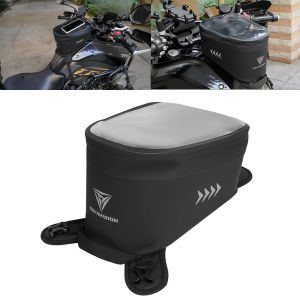 Motorcycle Tank Bag Gas Oil Fuel Tank Saddlebag Touch Screen Mobile Phone Navigation Luggage Magnetic Quick Release Strap Mount