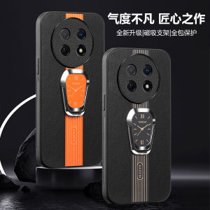 Huawei Enjoy 60X Leather Phone Case Full Cover Protection Magnetic Stand Soft Silicone Shockproof High End Luxury Business Style