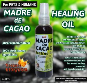 Madre de cacao Healing oil 100ml and 50ml for pets and humans Orapure kingdom with neemguavamoringaaloe veratea tree.