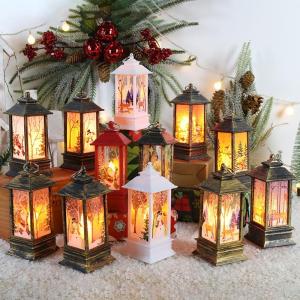 Small Wind Lamp Candle Lamp Christmas Santa Snowman Festive Decorations Creative Lighting Accessories Holiday Gifts