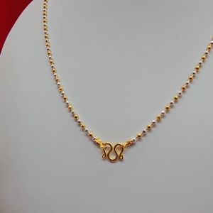 สร้อยคอทองสองกษัตริย์ลายไข่ปลา ความยาว 18 นิ้ว ใส่ได้ทุกโอกาส งานสวย ทำจากทองเหลือง รูปถ่ายจากสินค้าจริง