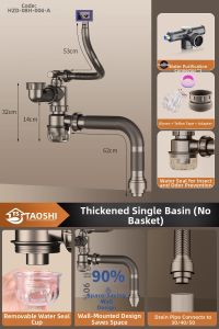 TAOSHI | Anti-Backflow Kitchen Drainage Pipes and Double Basin Drain Set