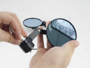 Universal Bar End Rearview Mirror Alloy Round Blue Anti-Glare Mirror 360 Adjustable Side Mirror