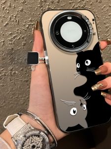 Anti-Fall Cat Design Phone Case for OPPO Find X7 Reno 11 pro Find X6 pro A3 pro Womens Protective Shell Color Collision