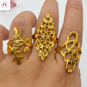 XT เครื่องประดับแหวนกลวงเกาหลี24K ชุบทองของแท้916