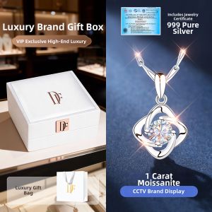 EastBeauty | 999 Pure Silver Moissanite Necklace 2025 New Arrival