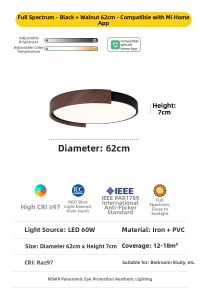 NSWR | Full Spectrum Modern Ceiling Light Walnut Wood Texture