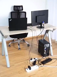 Under Desk Cable Management Under Table Cable Tray No-Drill Cord Wire Storage Slot