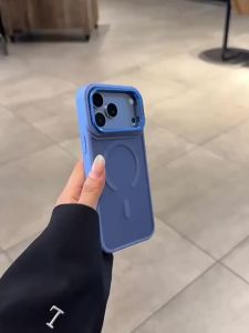 Matte Translucent Metal Lens Bracket Magnetic Case for IPhone 18 Pro Max 17 Air 16 15 for Magsafe Wireless Charge Protect Cover