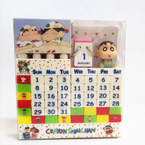 2026 ปฏิทินโต๊ะใหม่ Crayon Shinchan ซากุระโคเน่ กระต่าย KT Snoopy Winnie Bear โมเดล ปฏิทินโต๊ะ วัสดุพลาสติก