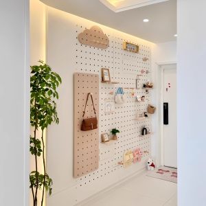 Entrance Hole Board Storage Rack Accessories Decorative Display Wall Storage Shelf Home Furniture Kitchen Dining Room Shelf