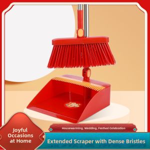 Folding Rotatable Broom Dustpan Set Soft Hair-resistant