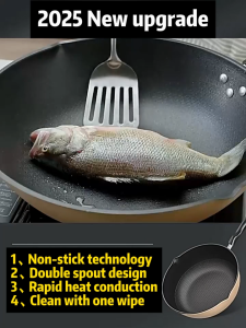 【24 hour shipping】honeycomb non stick pan 34CM wok non stick stainless steel wok pan pots for cooking frying pan kuali memasak nonstick cooking pan kuali stainless steel pan chinese wok stainleess steel pan kata 不粘锅炒锅 不粘锅 炒菜锅