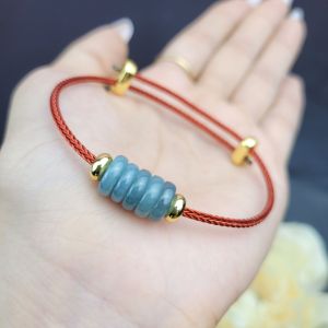 Q1125 Vòng Ngũ Điếu Lam Ngọc dây cáp không kén mệnh - Phong Thuỷ TUDO P