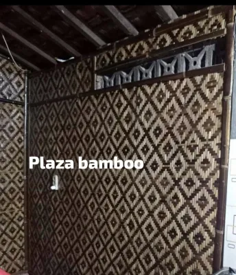 Bilik bambu 15 mtr x 10 m & 12 m | anyaman bambu full kulitan | plafon bambu