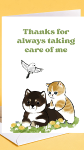 Mofusand Thank You Card Cute Appreciation Greeting Card Aesthetic Gift Cat Cute Card