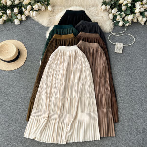 High Waist Knitted Mini Dress Womens Autumn Winter New Style Versatile Sweater Skirt Slimming Hip Covering Mid-Length Skirt