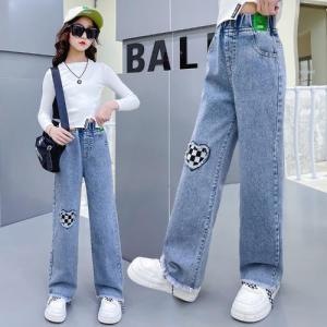 [COD]Jeans for Kids Girls Pants for Girls New Style 2023 8  to 16 Years Old Aesthetic 12 to 15 Years Old New Fashion Western Girl Casual Wide-leg Trousers Hight Waist Baggy Pants Loose Girls Jeans Denim Pants