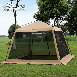 Automatic Outdoor Camping Tent Silver Glue Black Glue Sun Protection Barbecue Casual Canopy Shelter Double Layer Structure for Four Seasons