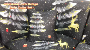 Black Color Christmas Design Sofa Protector Christmas Furniture & Appliance Cover Fully Sofa Cover Armless Sofa Cover Regular Sofa Slipcover