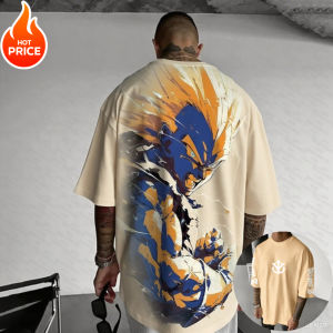Bandai | Dragon Ball Anime Men Super Saiyan Vegeta Harajuku Vintage Summer T-shirt Loose Women Streetwear Casual Short-sleeved Tee Top