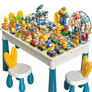 BABYSHOME | Multi-functional Building Block Table Toys for Kids 3+ Years Old