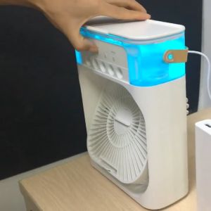 3-in-1 Spray Fan Chiller USB Portable Air Cooling Fan USB Five-spray Desktop Air Cooler Fan
