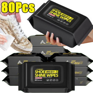 80Pcs/Pack Disposable Shoes Wipes / Quick Stain Removal Cleaning Wipes for White Shoe / Portable Sneakers Care Wipes