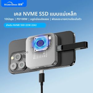 Blueendless แม่เหล็ก M2 2230 2242 NVMe SSD พร้อมพัดลมระบายความร้อน 100W PD ชาร์จประเภท C NVMe PCIE ssd สําหรับ Iphone Mac