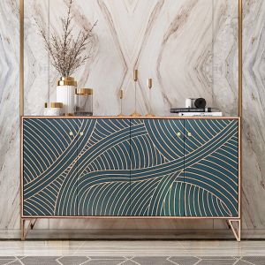 Accessible Luxury Solid Wood Sideboard New Chinese Style Entrance Cabinet Side Cabinet Modern Shoe Cabinet Living Room Partition Decoration Minimalist Tea Cabinet